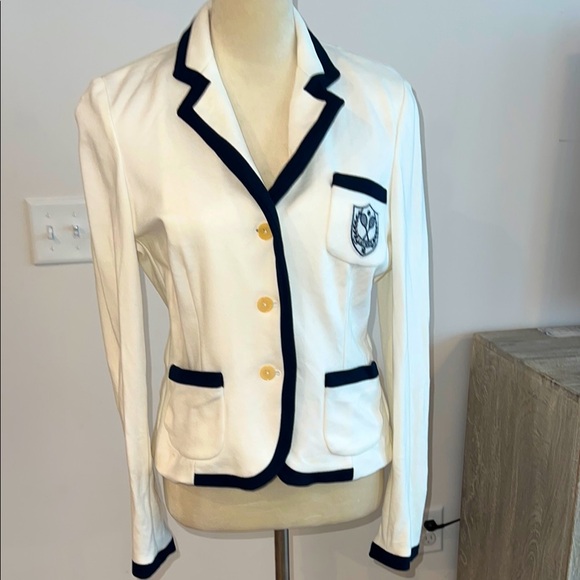 Lauren Ralph Lauren Jackets & Blazers - Women's Off White Blazer with Navy Trim